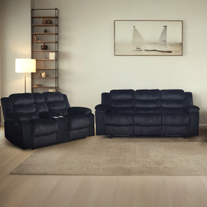 Willow - 2 Piece Sofa & Loveseat - Black