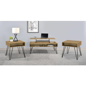 Fanning - 3 Piece Lift Top Coffee And End Table Set - Golden Oak