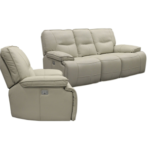 Spartacus - Power Reclining Sofa And Recliner - Oyster