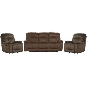 Cooper - Manual Glider Reclining Sofa And Two Recliners - Shadow Brown