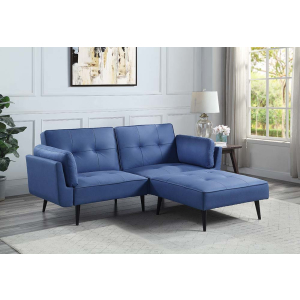 Nafisa - Adjustable Sofa & Ottoman - Blue Fabric
