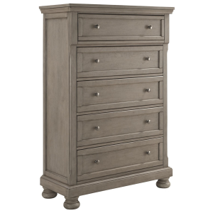 Lettner - Five Drawer Chest - 2-handles - Light Gray