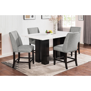 Faust - Adjustable Table With 4 Counter Chair - Gray