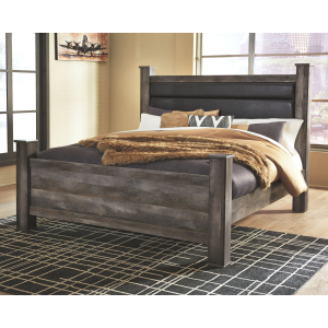 Wynnlow - King Upholstered Poster Bed - Gray