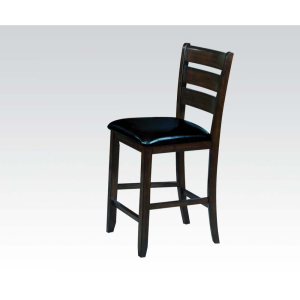Urbana - Counter Height Chair (Set of 2) - Black Synthetic Leather & Espresso