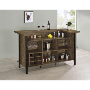 Bellemore - Freestanding Home Bar Wine Cabinet - Rustic Oak
