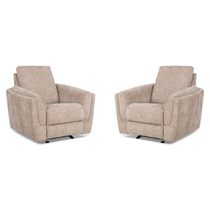 Morehead - Power Glider Recliner (Set of 2) - Biscotti