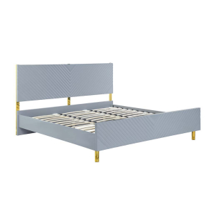 Gaines - Queen Bed - Gray High Gloss
