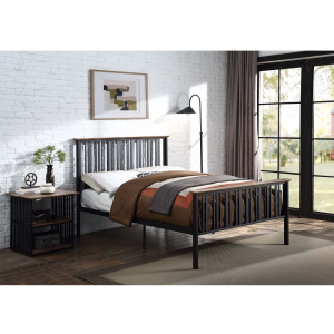 Zudora - Full Bed - Antique Oak & Black