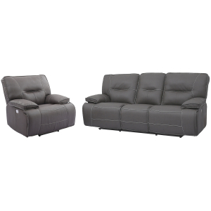 Spartacus - Power Reclining Sofa And Recliner - Haze
