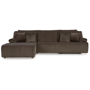 Top Tier - 3-Piece Reclining Sectional Sofa With Laf Chaise - Chocolate