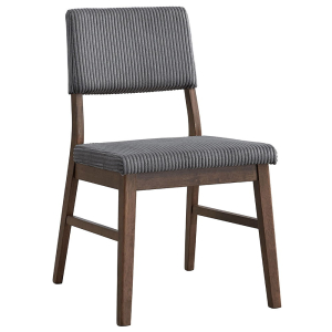 Seda - Corduroy Side Chair (Set of 2) - Gray & Walnut