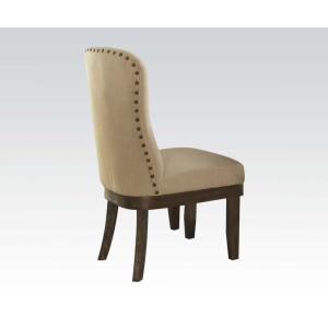 Landon - Side Chair (Set of 2) - Beige Linen & Salvage Brown