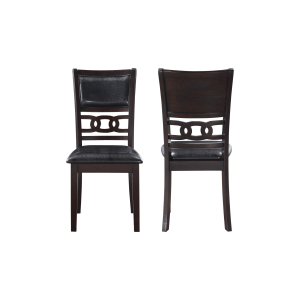 Gia - Dining Chairs (Set of 2) - Ebony - Faux Leather