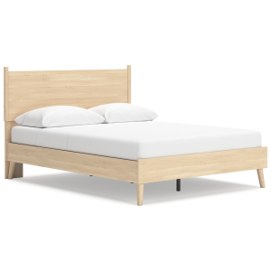 Cabinella - Queen Platform Panel Bed - Tan