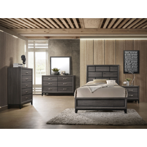 Akerson - Twin 5 Piece Bedroom Set - Gray