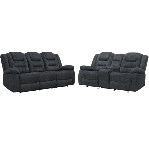 Bolton - Manual Glider Reclining Sofa And Loveseat - Misty Storm