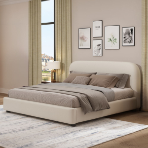 Arden - Eastern King Bed - Beige Fabric