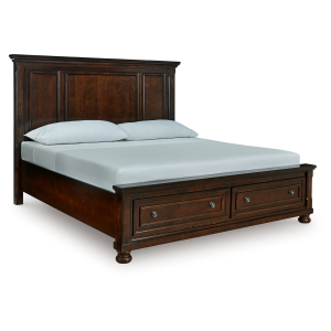 Porter - California King Panel Storage Bed - Rustic Brown