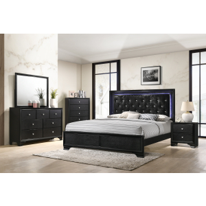 Micah - King 5 Piece Bedroom Set - Black
