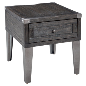 Todoe - Rectangular End Table - Dark Gray