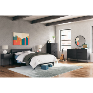 Socalle - 4 Pc. - Dresser, Chest, Full Panel Platform Bed - Black
