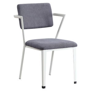 Cargo - Dining Chair (Set of 2) - Gray Fabric & White