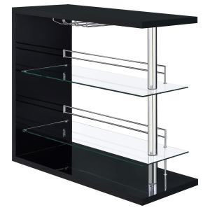 Prescott - Rectangular Home Wine Table - Black High Gloss