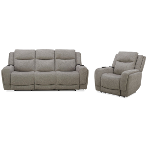 Penfield - Power Reclining Sofa And Recliner - Frappe