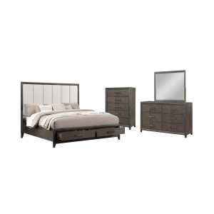 Landon - 6/6 Eastern King 4 Piece Bedroom Set (Bed & Dresser & Mirror & Chest) - Walnut