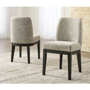 Burkhaus - Dining UPH Side Chair (Set of 2) - Beige / Dark Brown