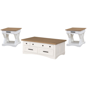 Americana Modern - Lift Top Cocktail Table With 2 End Tables - Cotton