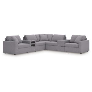 Modmax - 7-Piece Balanced Sectional With Audio And Storage Consoles - Granite