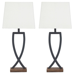 Makara - Metal Table Lamp (Set of 2) - Black / Brown
