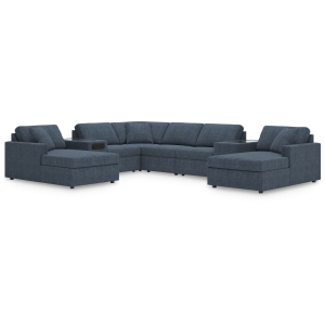Modmax - 8-Piece Double Chaise Sectional With Audio And Storage Consoles - Ink