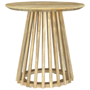 Touhy - Round Solid Wood End Side Table - Natural Mango