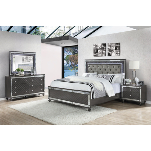 Refino - Queen 4 Piece Bedroom Set - Gunmetal
