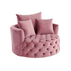 Zunyas - Accent Chair With Swivel - Pink Velvet