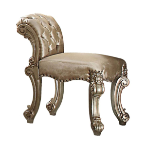 Vendome - Vanity Stool - Fabric, Gold Patina & Bone