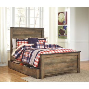 Trinell - Full Panel Bed with 1 Large Storage Drawer - Brown