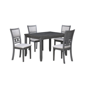 Gia - 5 Piece Rectangle Dining Set (Table & 4 Chairs) - Gray