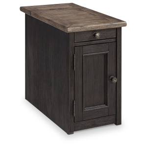 Tyler Creek - Chair Side End Table - Grayish Brown / Black