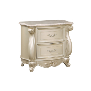 Monique - Nightstand With Marble Top - Champagne