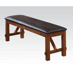 Apollo - Bench - Espresso Synthetic Leather & Walnut