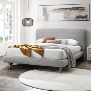 Cleo - Queen Bed - Gray Boucle
