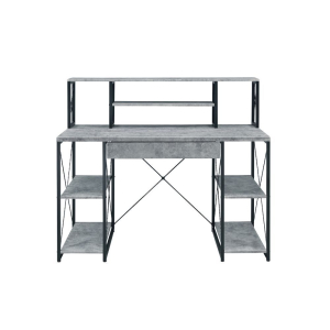 Amiel - Writing Desk - Faux Concrete & Black