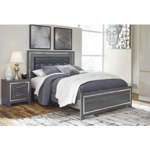 Lodanna - Queen Panel Bed With Roll Slats - Gray