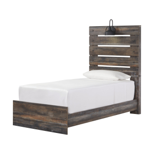 Drystan - Twin Panel Bed - Brown / Beige