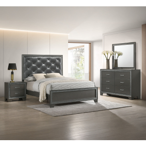 Kaia - Queen 4 Piece Bedroom Set - Dark Gray