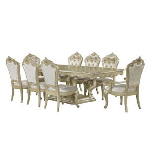 Monique - Dining Table Top & Base - Pearl Silver